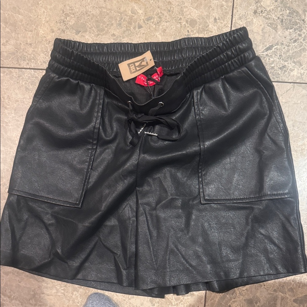 Chic Black Drawstring Mini Shorts